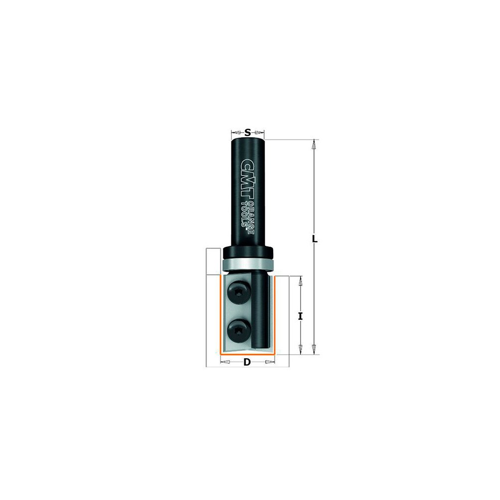 CMT ORANGE TOOLS656.160.11 - FRAISE HW AVC.COUT. À PERCER/AFFLEURER Z2 S=8 D=16X35X80 DR