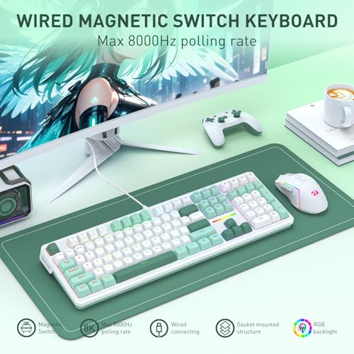Image of Redragon K745 HE Rapid Trigger Gaming Keyboard, 8K Wired Mechanical Keyboard w /Next-Gen UltraMag 100% POM Silky Magnetic Switch, Dual-Module Floating Patent Structure Design, 5-Layer Noise Dampening