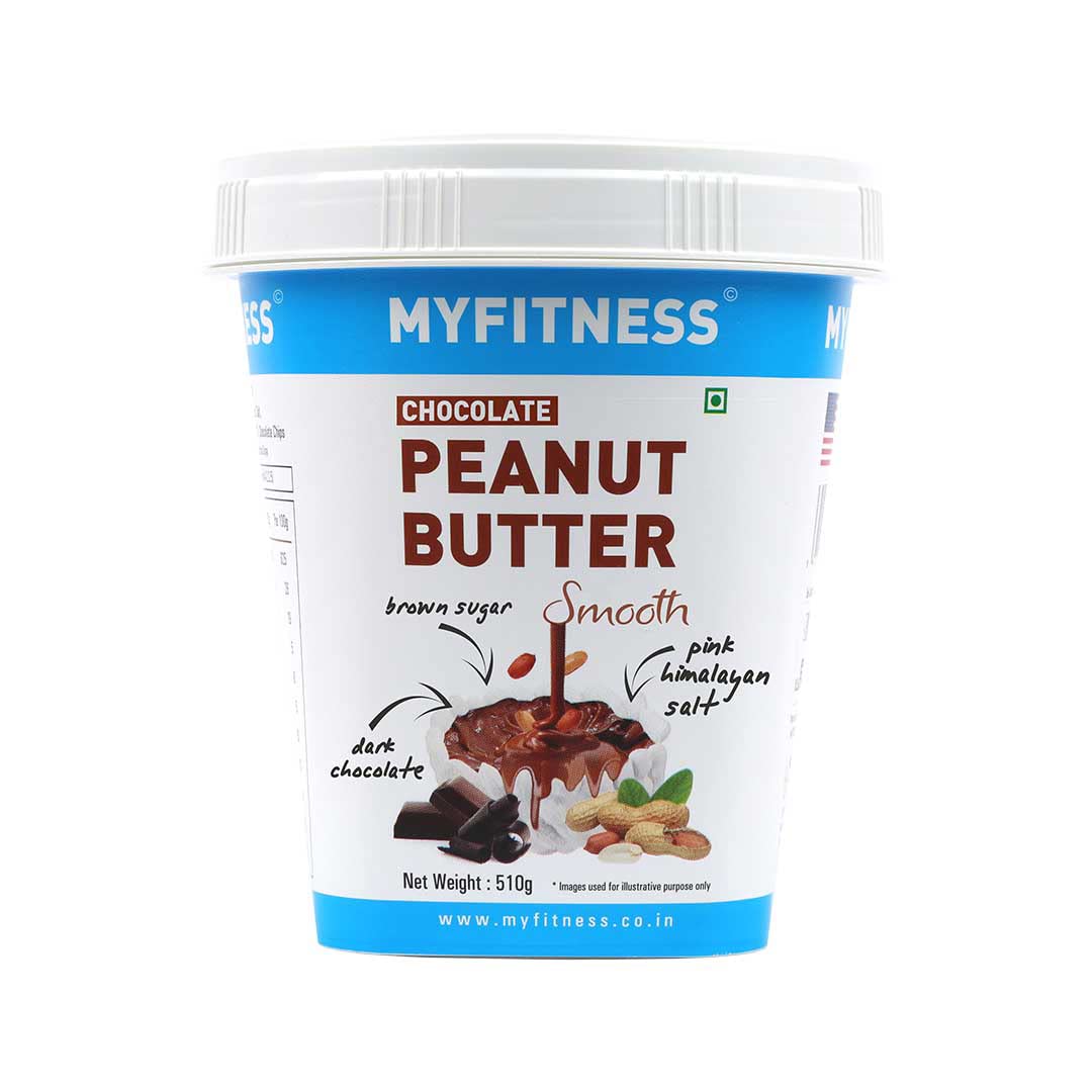 MyFitness Chocolate Smooth 510g | 22g Protein | Cholesterol Free & Gluten Free | Vegan | Dark Chocolate | Tasty & Healthy Nut Butter Spread | Smooth Peanut Butter | Zero Trans Fat