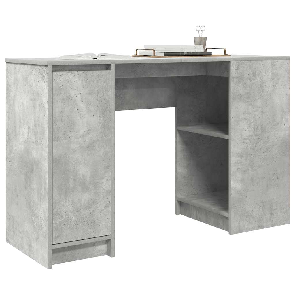 Scrivania in legno grigio cemento, 120 x 42 x 76 cm, scrivania da ufficio con piano da scrivania per laptop, monitor, tastiera e documenti, home office e ufficio