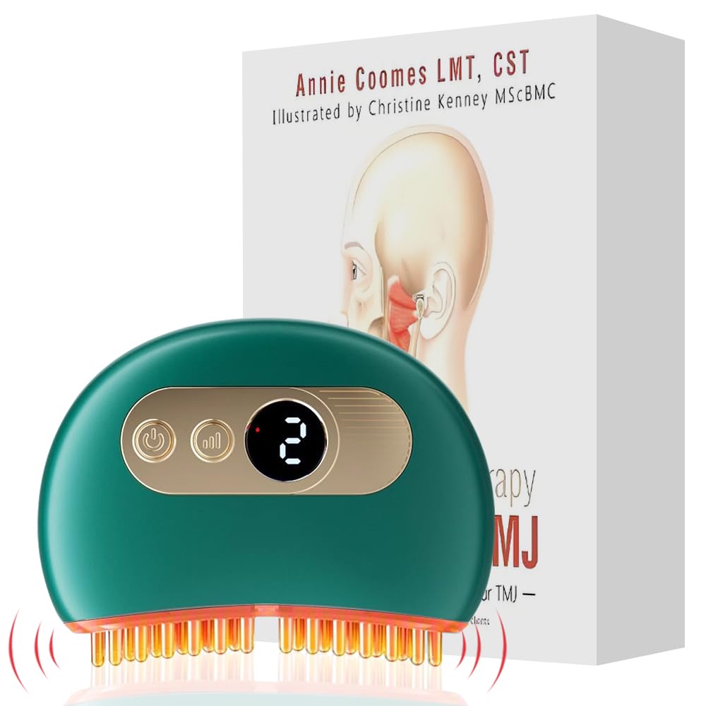 TMJ Relief Products Jaw, Portable TMJ Relief Massager & Neck Massager with Vibrating & Heating and PulsMode,Multi-Needle Design TMJ Massage Tool for Jaw & Neck Pain Relief, Tension, and Stiffness