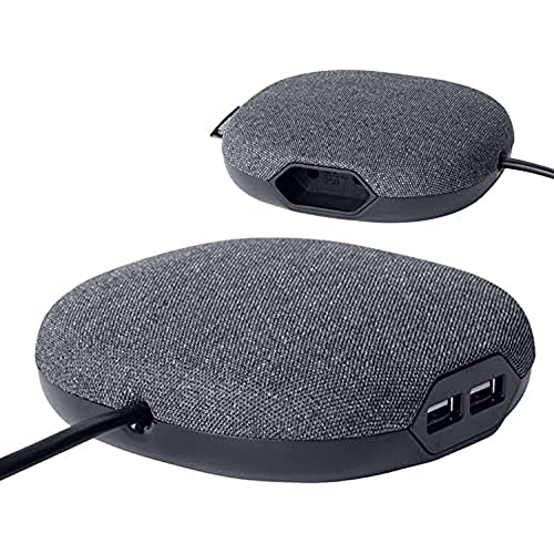 brennenstuhl®estilo regleta de enchufes con superficie textil (mueble regleta eléctrica con 1 toma Euro y 2 cargadores USB, cable de 3m) negro/antracita