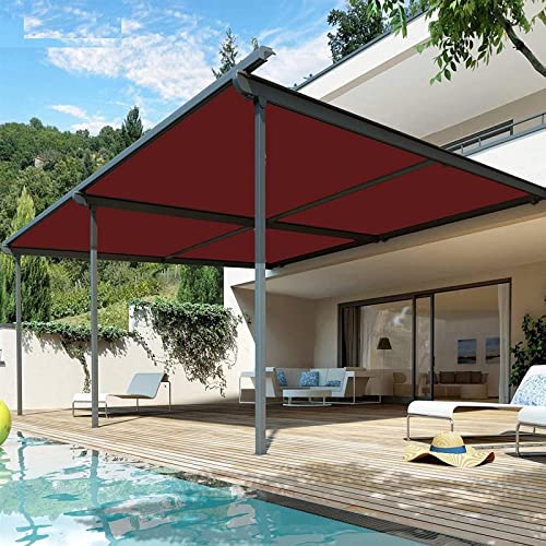 Voile anti-UV en polyester rouge vin 1,8x4m avec cordes pour terrasse