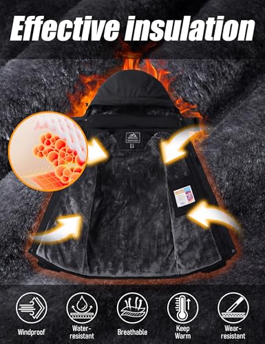 Image of MAGCOMSEN Winter Snow Jacket Ski Warm Fleece Parka with