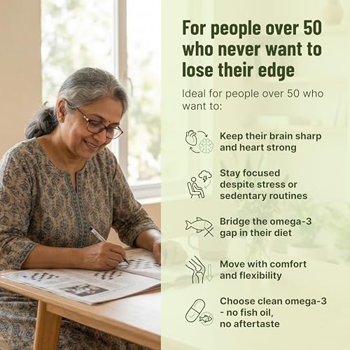 Image of Phospholipids Omega 3 Supplement for Adults 50+ | Algal DHA 250 mg | Enhanced Absorption Phospholipid Formula for Brain Eye and Heart Support Capsules | 30 Capsules
