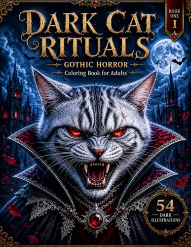 Image of DARK CAT RITUALS: A Gothic Horror Coloring Book for Adults