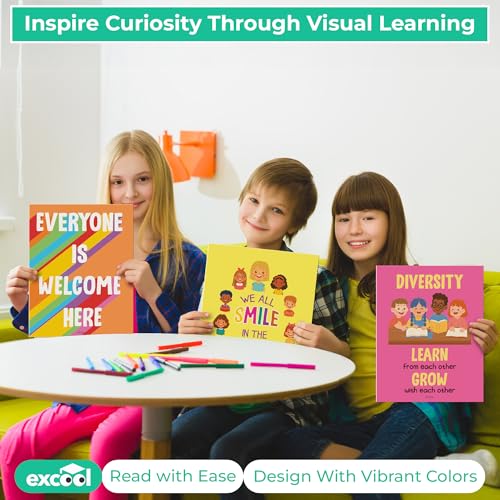 EXCOOL CLUB Diversity Posters For Classroom - Everyone Is Welcome Here Multicultural Decorations, Kindness Quotes Motivational Poster For Elementary Middle School, Inclusion Teacher Must Haves — view 5