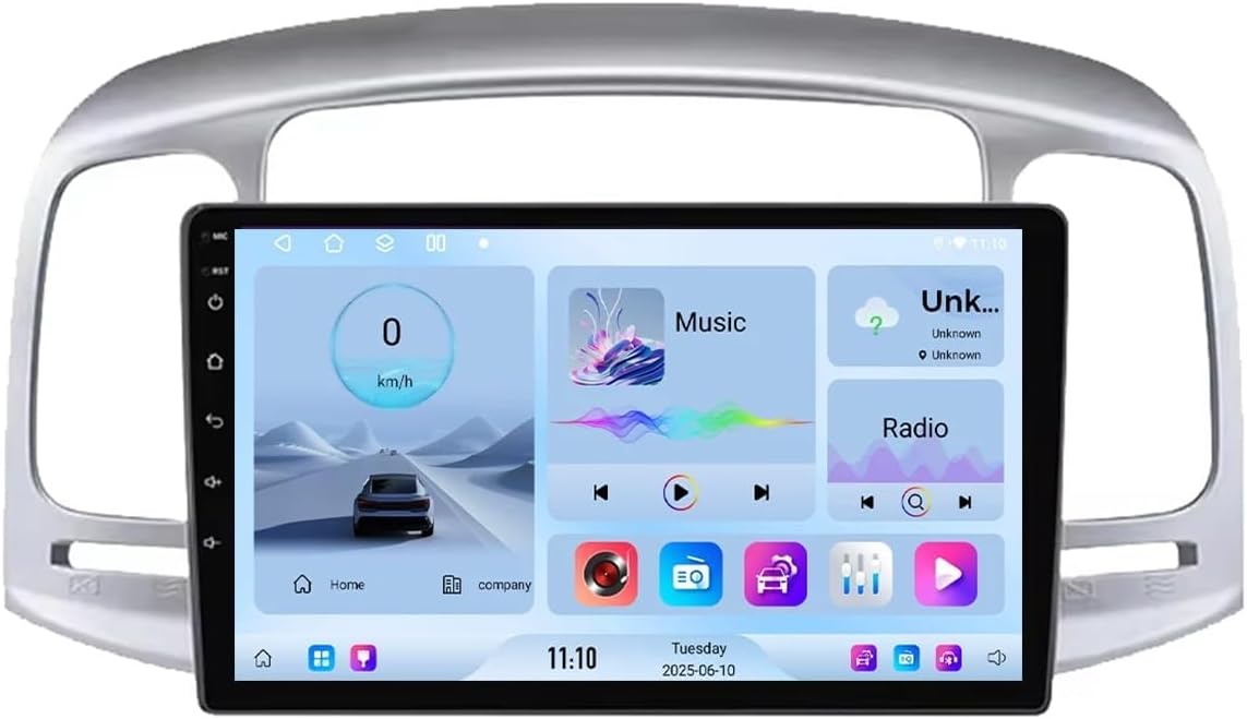 Radio samochodowe z systemem Android 15 do Hyundai Accent 2008-2011, 9 cali, zestaw głośnomówiący, radio samochodowe z Bluetooth, WiFi, Carplay, Android, USB, AUX FM, kamera cofania, 8 rdzeni