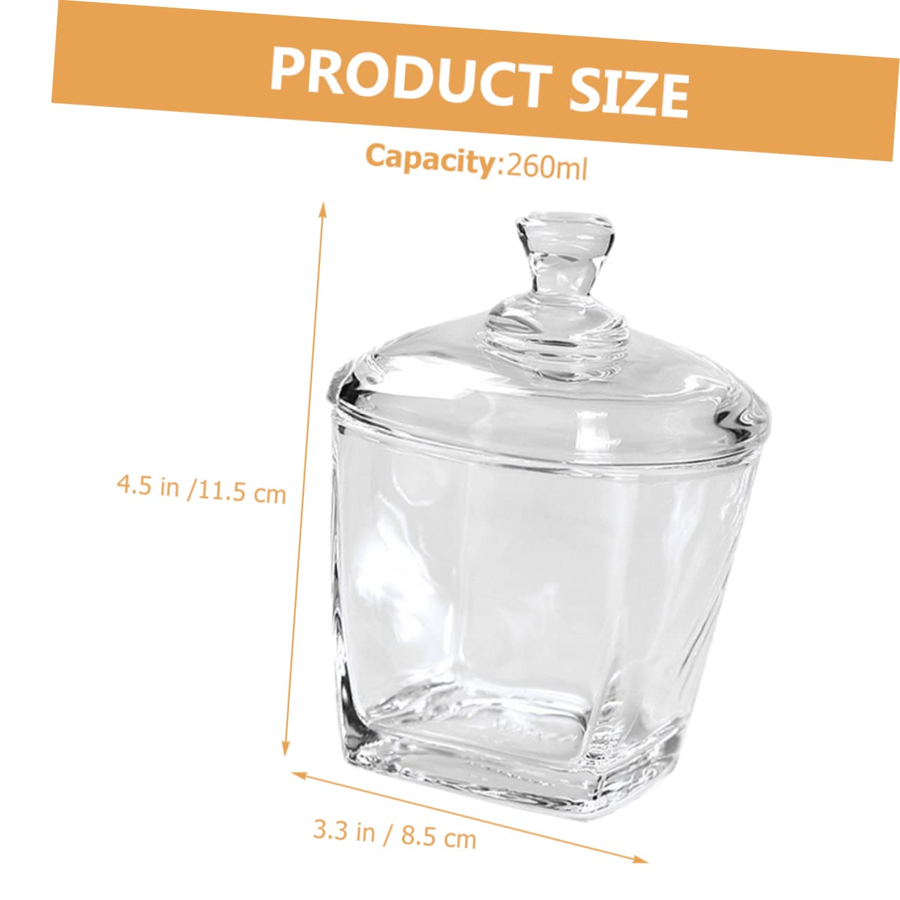 Gatuida Glasdosen aus Klarem Glas zur Aufbewahrung von Süßigkeiten und Snacks 2 Stück 260ml mit Deckel Vielseitig und Einfach zu Befüllen für Küche und Vorrat