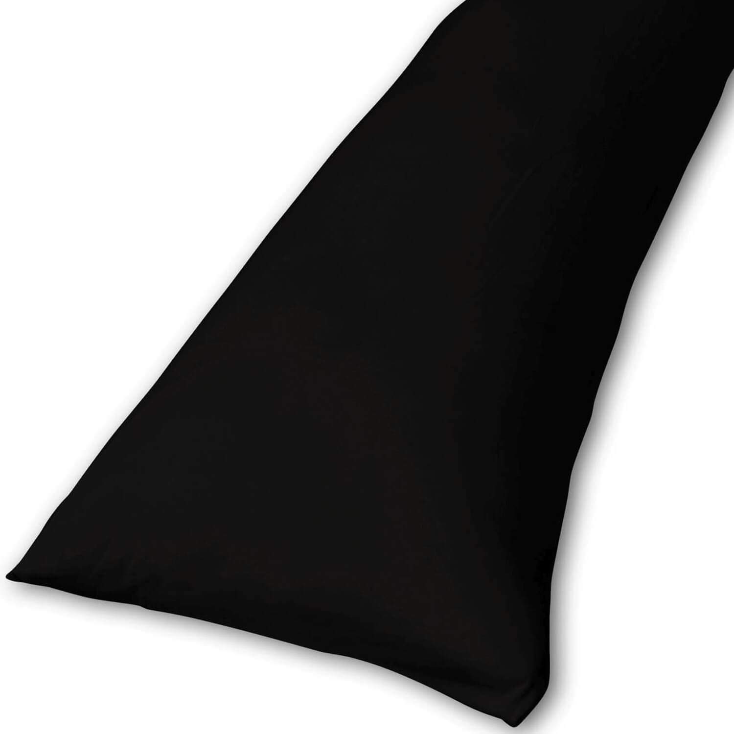 Traumreiter Bezug Seitenschläferkissen 140x40 I 40x140 und 40x145 Seitenschläferkissen Bezug 40 x 145/40 x 140 Kissenbezug 40x145 Baumwolle 97% Elastan 3% mit Reißverschluss (schwarz (43))