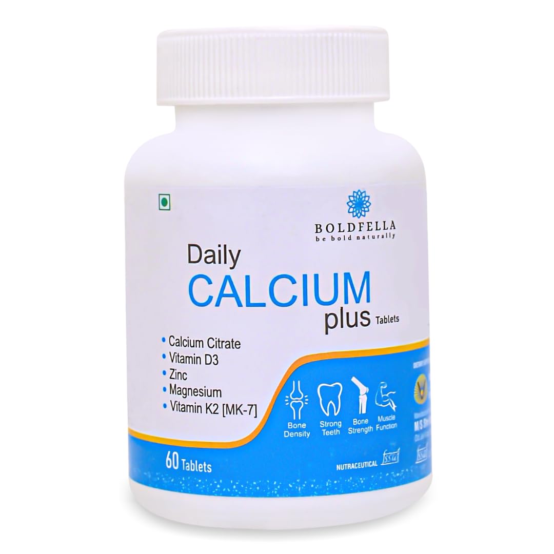 Daily CALCIUM plus - Calcium Citrate 1000 mg - 100% Vegetarian Calcium Supplement - 60 Tablets
