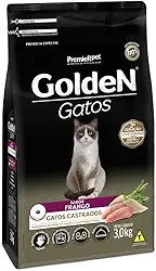 Ração Golden para Gatos Adultos Castrados Sabor Frango 3kg Premier Pet Raça Adulto,