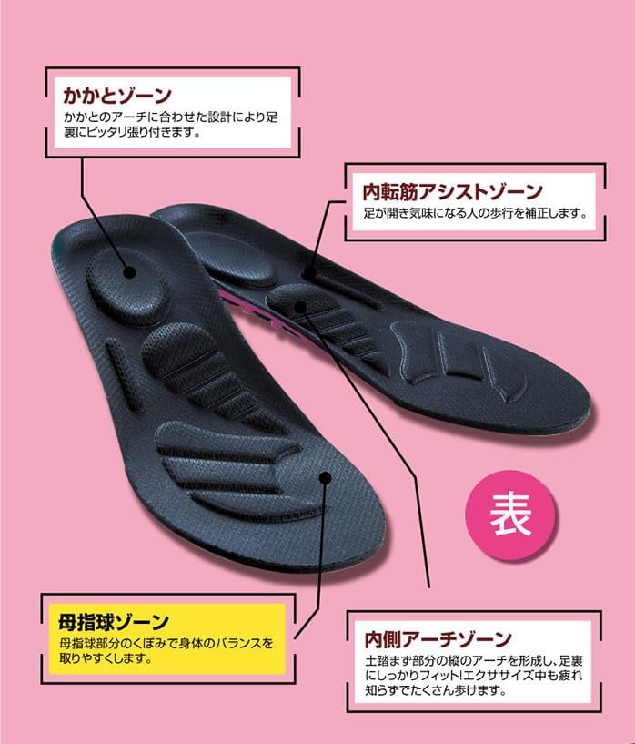 プランドゥ 体幹筋エクササイズインソール ツインボール (L（24.0～24.5cm）)