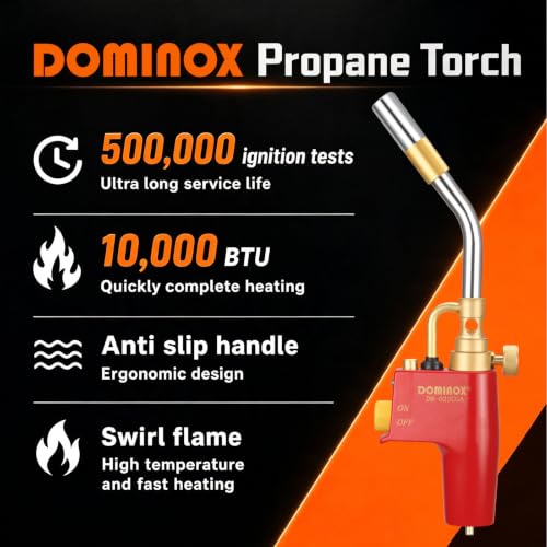 Image of Propane Torch Head, High Intensity Trigger Start Gas Torch, Red