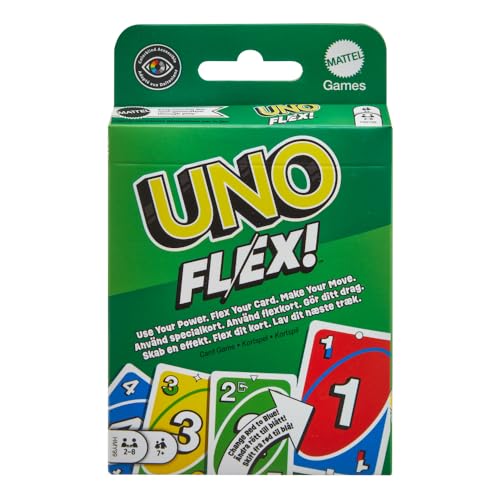 Mattel Games UNO Flex Card for Adults & Family Party Night 28 Players
