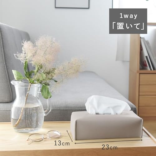 【ボンモマン公式】ティッシュケース おしゃれ フェイクレザー 吊り下げ ティッシュカバー ホルダー PUレザー 汚れが気になりにくい 北欧 壁掛け キッチン 洗面所 車 アンジェ bon moment (ティッシュペーパー／アイボリー, ワンサイズ) [5]