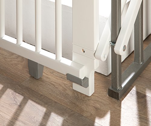 Geuther - Treppenschutzgitter ausziehbar 2733+, für Kinder/Hunde, Schrauben/Klemmen am Geländer, verstellbar, Holz, weiß, 67 - 107 cm, TÜV geprüft - 6