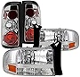 SPEC-D TUNING Chrome Crystal Headlights + Tail Brake Lamps for 1997-2004 Dodge Dakota Left + Right Pair