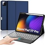 【Clavier avec Touchpad pour Xiaomi Pad 7/7 Pro】Le clavier avec trackpad est compatible avec Xiaomi Pad 7/7 Pro 11.2 Pouces 2025, veuillez noter le numéro de modèle en bas du dos de l'iPad. Le clavier rétroéclairé possède 7 couleurs de rétroéclairage commutables, rendant la frappe plus agréable.