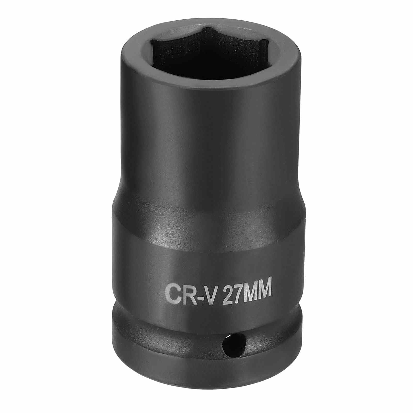 HARFINGTON 6 Point Impact Socket 1" Drive 27mm Metric Socket CR-V Steel Spindle Axle Hex Sockets for Machine Shaft Nuts Bolts Repair, Black
