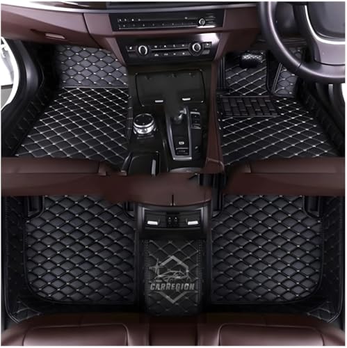 Image of 7D Car Foot Mat for Sierra EV | Black Silver | Premium Leatherette | Imparts Luxurious & Elegant Look | 100% Waterproof and Dust Proof | Custom Fitted Car Floor Tray Mat