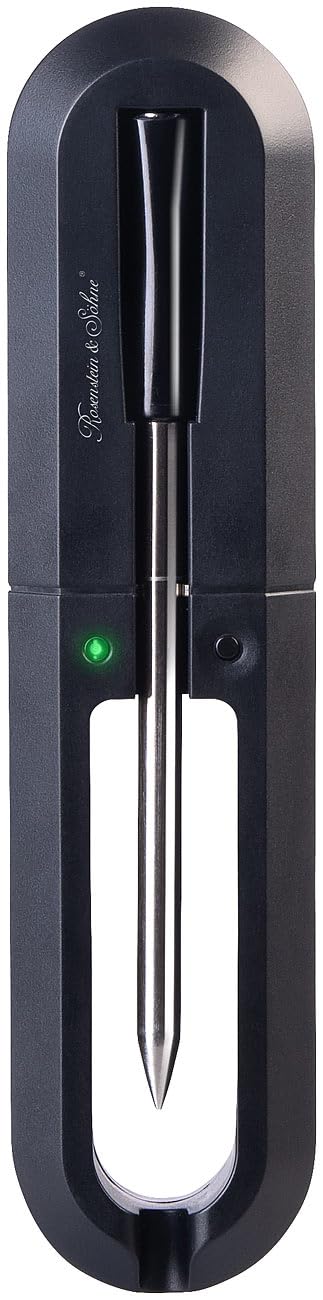 Rosenstein & Söhne Rindfleisch-Thermometer: 4er-Set Kabelloses Fleischthermometer für Grill oder Ofen, App (Bratenthermometer Backofen, Hähnchen-Thermometer, Grillspiesse)