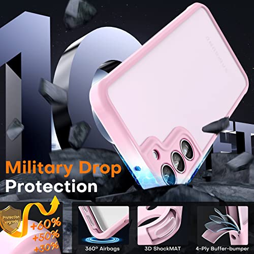 Image of TOCOL for Samsung Galaxy S23 Case Built-in Camera Lens Protection, Translucent Matte Back & Non-Slip [Military Grade Protection] Case for Galaxy S23 5G, Pink