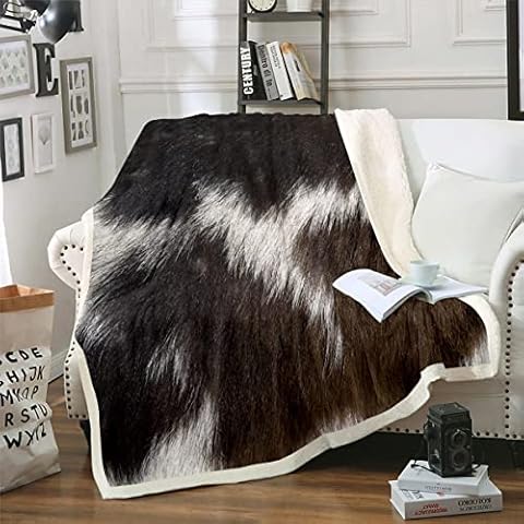 Erosebridal Cow Print Fleece Blanket Cover