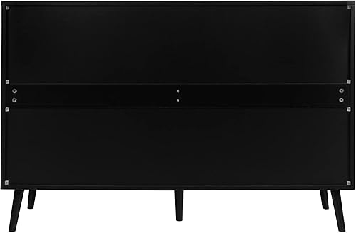 Miniatura 8 de Goujxcy Cómoda de 6 cajones cómoda moderna cómoda de madera con cajones anchos de almacenamiento cómoda doble de 6 cajones para sala de estar