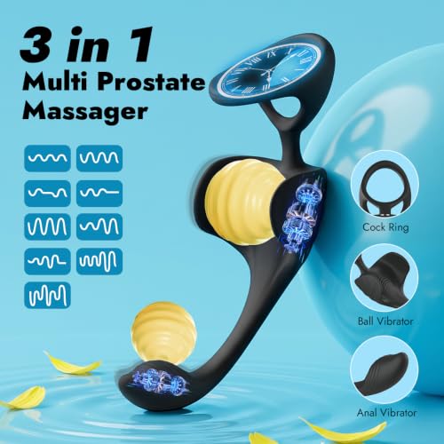 Prostate Massager, Vibrating Cock Ring, Testicle Vibrator, Adult Sex Toys - Image 2