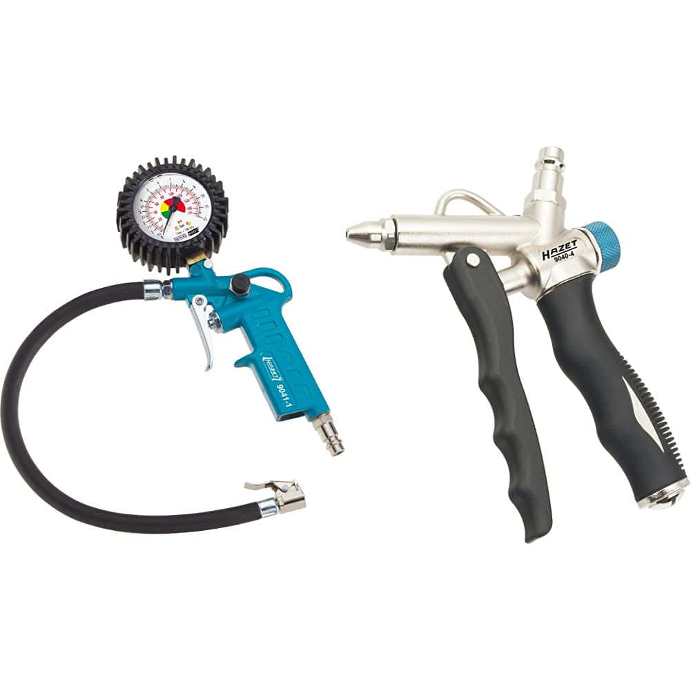 Hazet 9041-1 Misuratore di Pressione Gomme & 9040-4 2 modi Pistola Soffiaggio