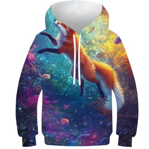 Sweat-shirt imprimé 3D renard fantastique pour enfant adieu aux vêtements ternes