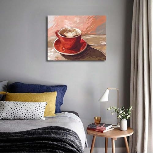 Décoration murale salle à manger tableau grains de café 80x120cm