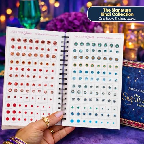 Image of Parul Garg Beauty All-Time Favourites Gift Pack | Bindi Book, 10 Mini Lipstick Pack & Blue Potli | Luxury Beauty Gift Set for Women | Ideal for Bridal, Festive & Everyday Glam Looks