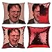 Cekiny poszewki na poduszki dekoracyjne poduszki na kanapę 'Dwight Schrute' biuro poszewka na poduszkę poszewka na poduszkę magiczna dwustronna zmiana koloru cekinowa poszewka na poduszkę dekoracyjna poszewka na poduszkę (czerwony + płacz dziwny)