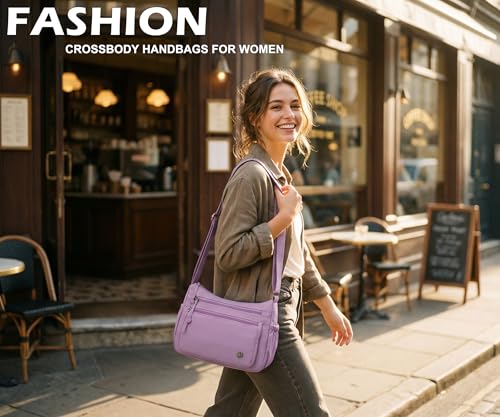 Image of Pealwel Casual Crossbody Bag with Anti Theft Pocket - Women Lightweight Water-Resistant Purse Bag