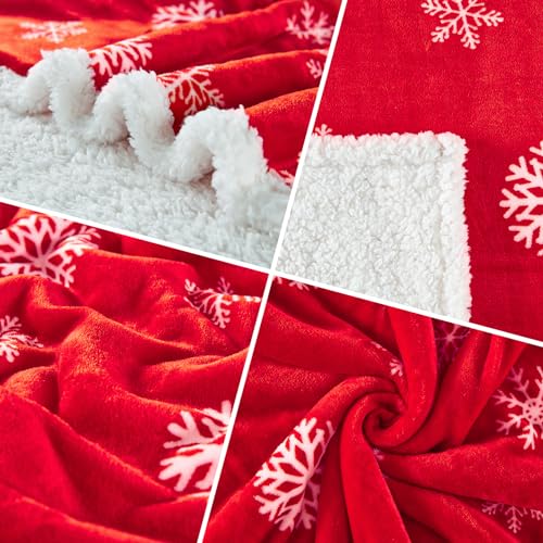 Touchat-Red-Sherpa-Christmas-Throw-Blanket-Fuzzy-Fluffy-Soft-Cozy-Blanket-Fleece-Flannel-Plush-Microfiber-Blanket-for-Couch-Bed-Sofa-50-X-60Red-Snowflake