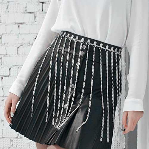 Punk Leather Body Belt Chains Black Waist Chain Layered Nightclub Ring Belt Belly Chains Rave Party Body Accessories for Women3