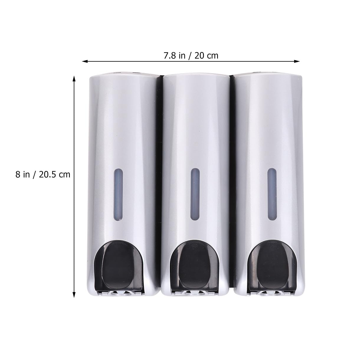 Dispenser da Muro 3 Scomparti Facile da Installare e Pulire in Metallo e Plastica per Sapone, Shampoo e Emulsione per Bagno la Casa