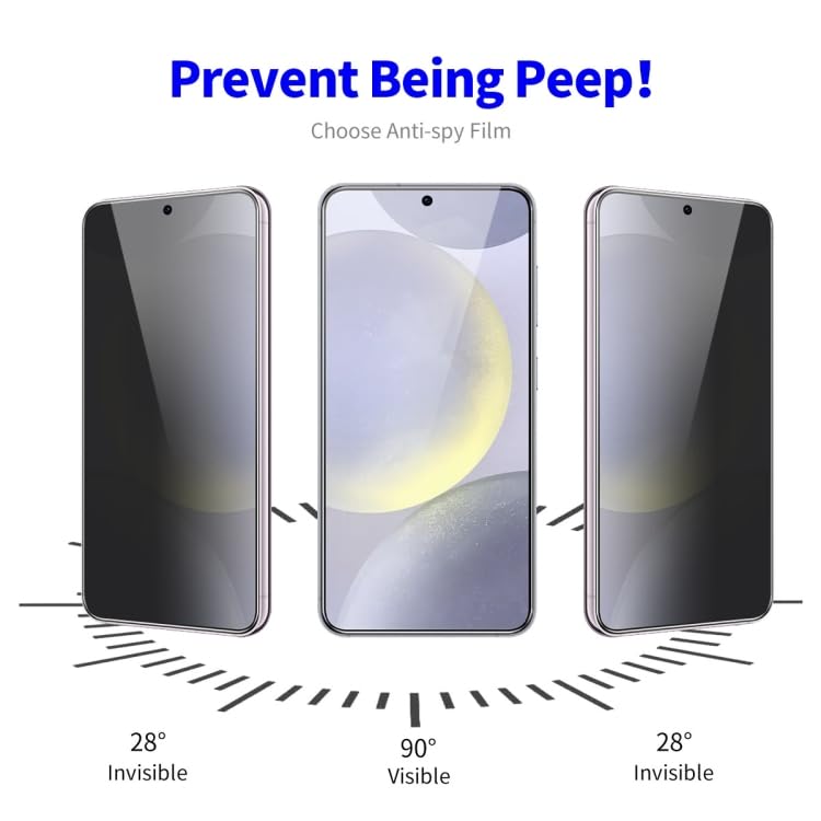 Image of Anti-Spy Privacy Tempered Glass Compatible For Poco M6 Pro [Pack of 2]. 9H Hardness, Anti-Scratch, Edge-to-Edge Protection With Easy Installation Kit & Case Friendly Fit.