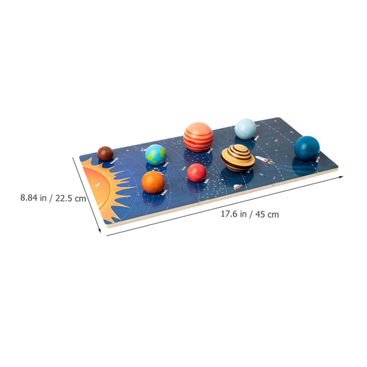 Puzzle Sistema Solar Montessori de Madera para Juguete Educativo de Cognición con Didáctico para Niñas de Edad Temprana