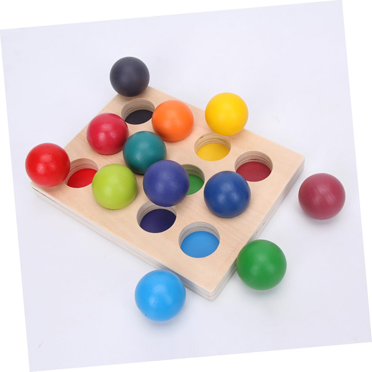 Juguete de Madera de Clasificación Arcoíris 12 Colores para Niños