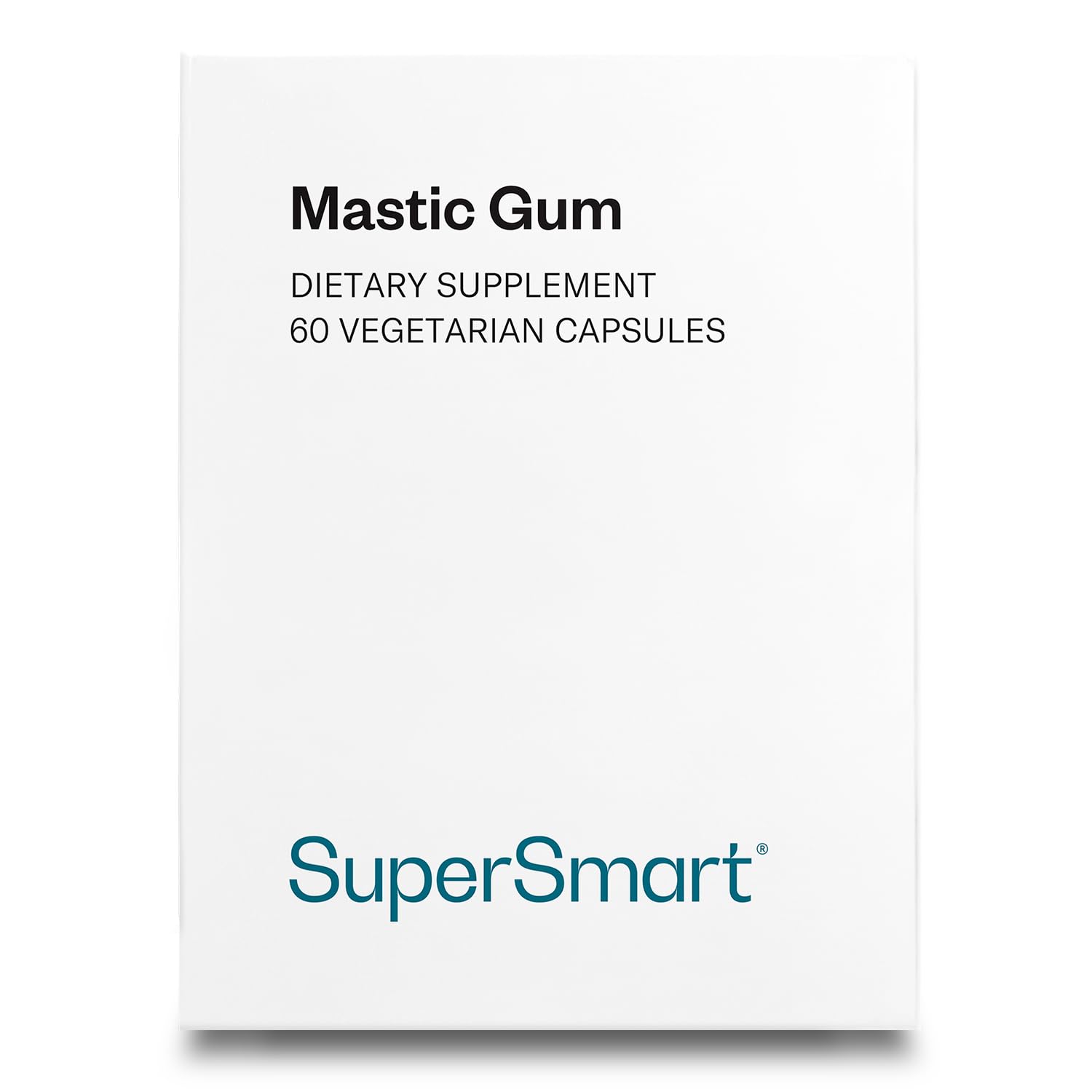 Supersmart - Mastic Gum 2000 mg Per Serving - Standardized to 35% Masticonic Acids - Natural Treatment Against H. Pylory - Acid Reflux | Non-GMO & Gluten Free - 60 Vegetarian Capsules