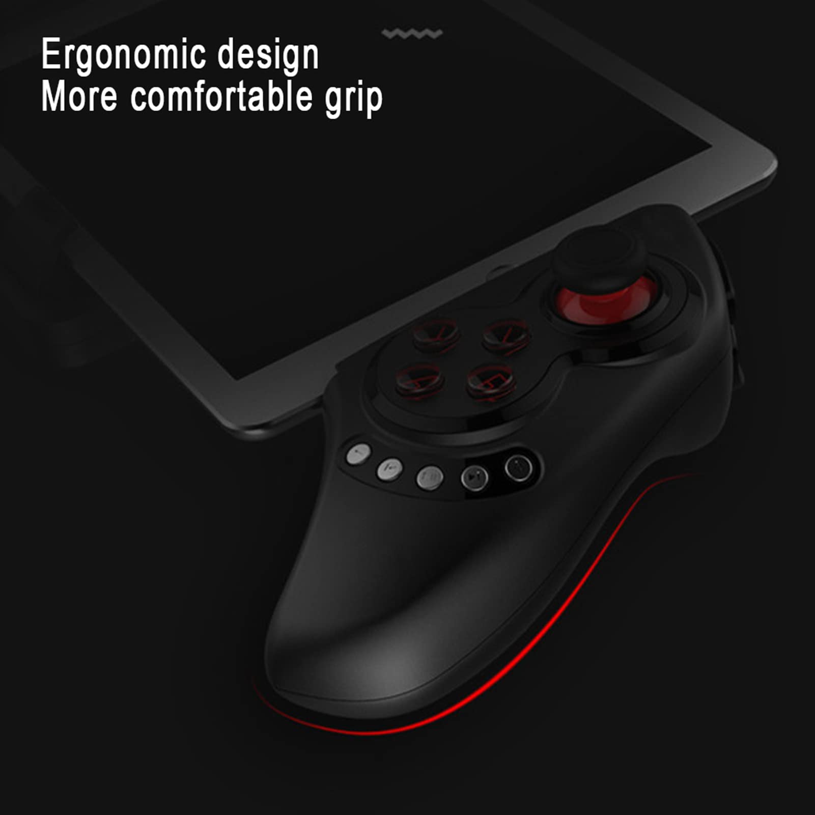 Controlador Gamepad, Ergonomic 360 Sensitive Steering con Shoot Trigger Controlador inalámbrico para Juegos móviles para iOS, Android, teléfonos y tabletas