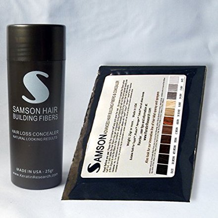 BROWN Original Samson Hair Building Fibers 1.76 oz COMBO CONTAINER 0.88 oz PLUS 0.88 oz REFILL también puede recargar otros nombres de marca