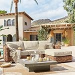Loberon Sofa Villedieu Rattan & Mahagoni
