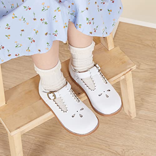 Image of GINFIVE Toddler Girls Dress Shoes Little Kids Flats School Mary Janes Shoes