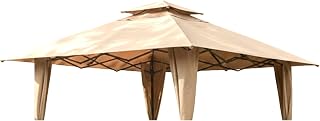 Garden Winds Reinforced Replacement Canopy Top Cover Compatible with The GA003-B-1 PHI Villa Sun Shade 13' x 13' Gazebo - Classic Sand, Riplock 350