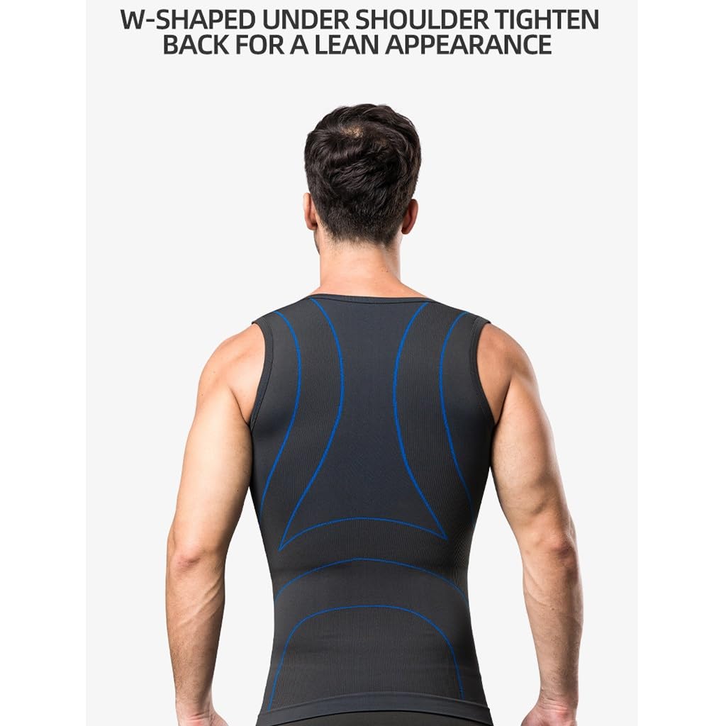 HLTYGWX Nahtloser Body zur Bauchkontrolle, formender Body für Herren, Taillentrainer, Shapewear, Tanktop in Übergröße