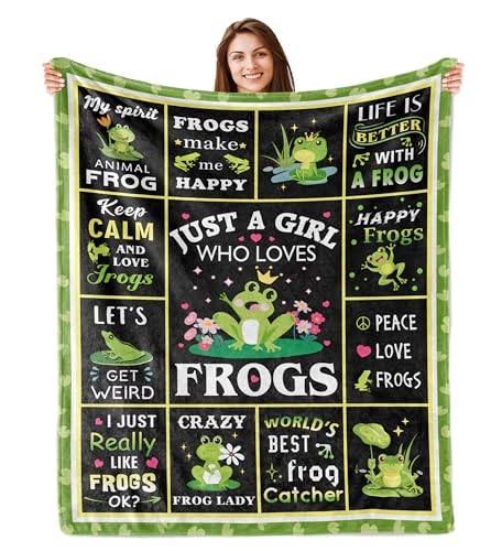 Wyhcxl Frog Gifts Frog Blanket Frogs Gifts for Women Frogs Lovers Gift for Adults Girls Happy Birthday Christmas Valentines Day Blanket 60X 50